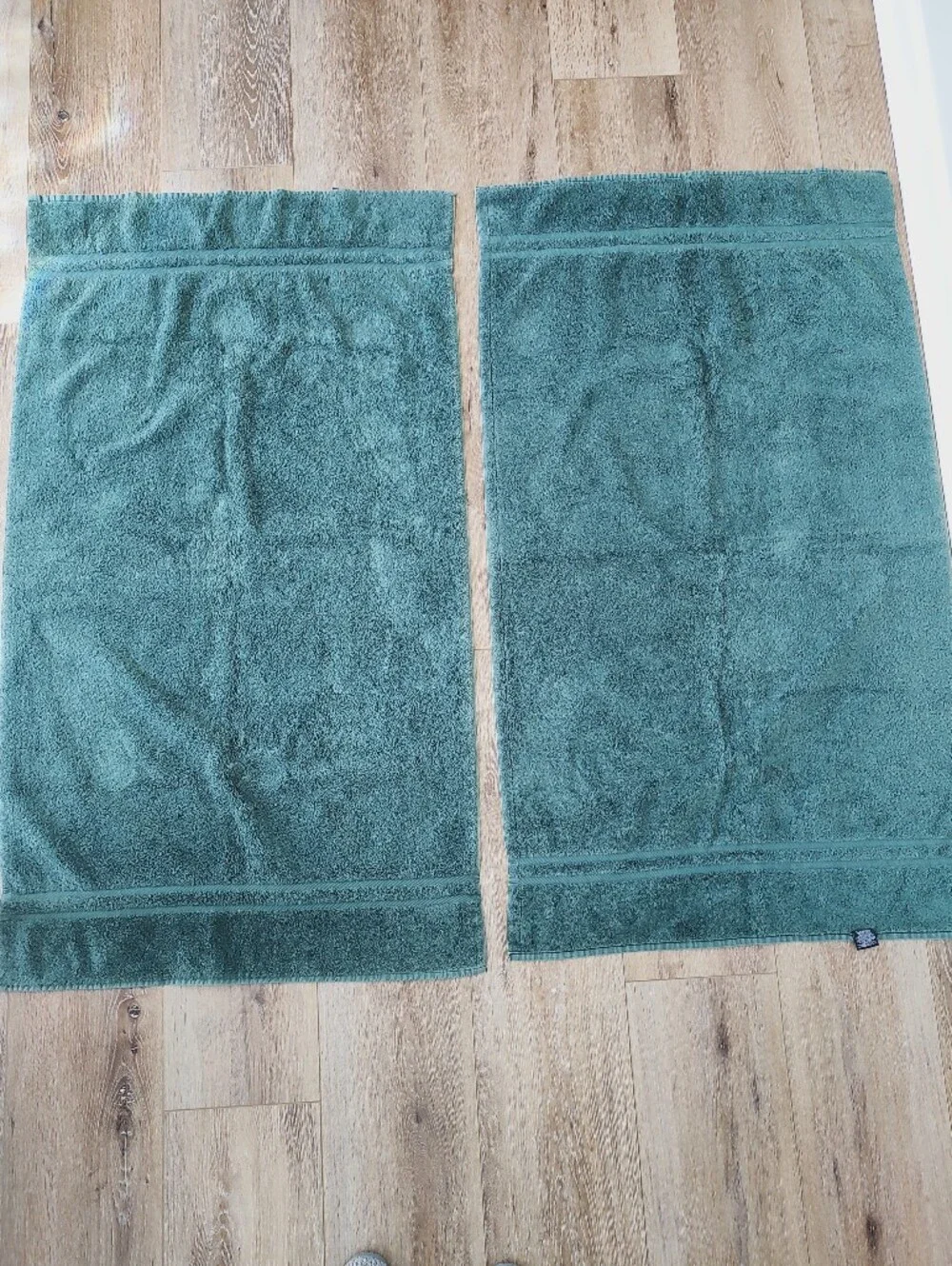 Ralph Lauren Cotton Vintage Large Bath Towels Set Of Two Green USA